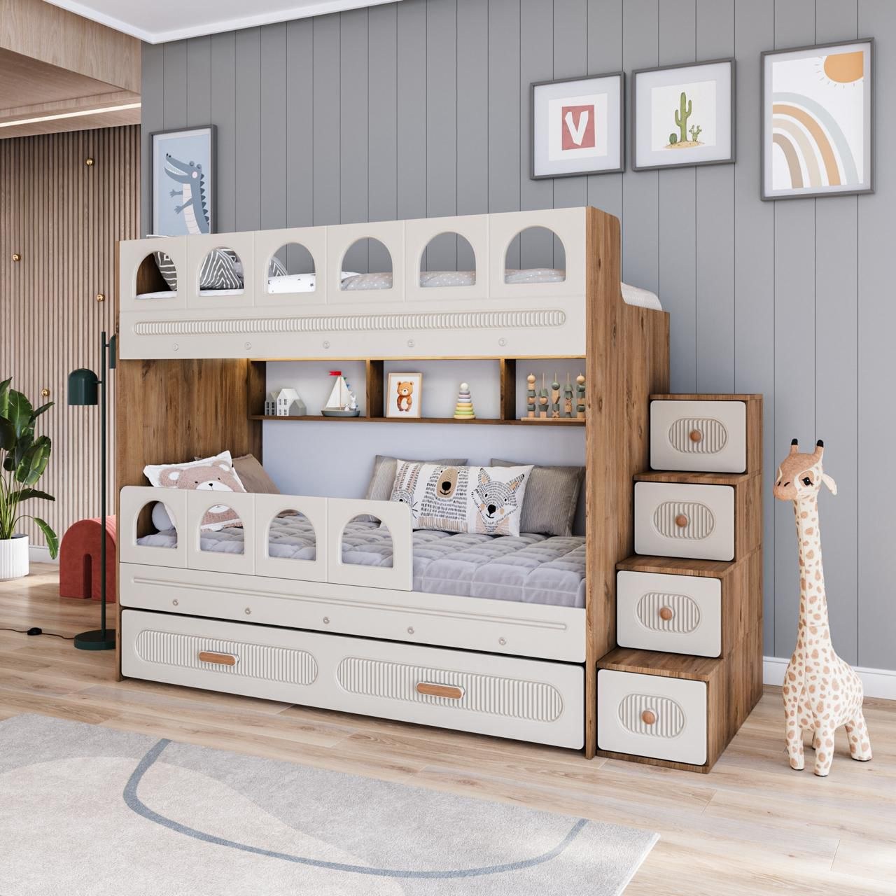 Yatak Odası | Ranza Yatak ve Y&uuml;ksek Yatak MDF yavrulu ranza geniş alt yataklı konforlu kullanım