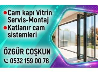 Tamir Şirketi ve Usta Cam Kapı Vitrin Servis-Montaj Katlanır Cam Sistemleri